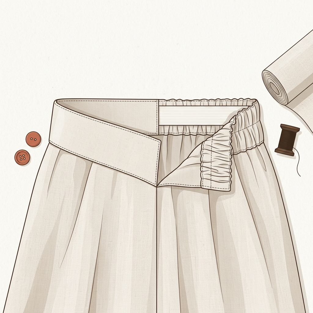 How to sew Half Elastic Waistband