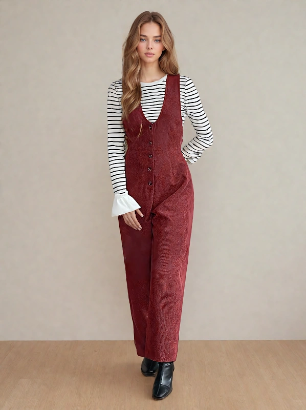 V-Neck Jumpsuit Sewing Pattern