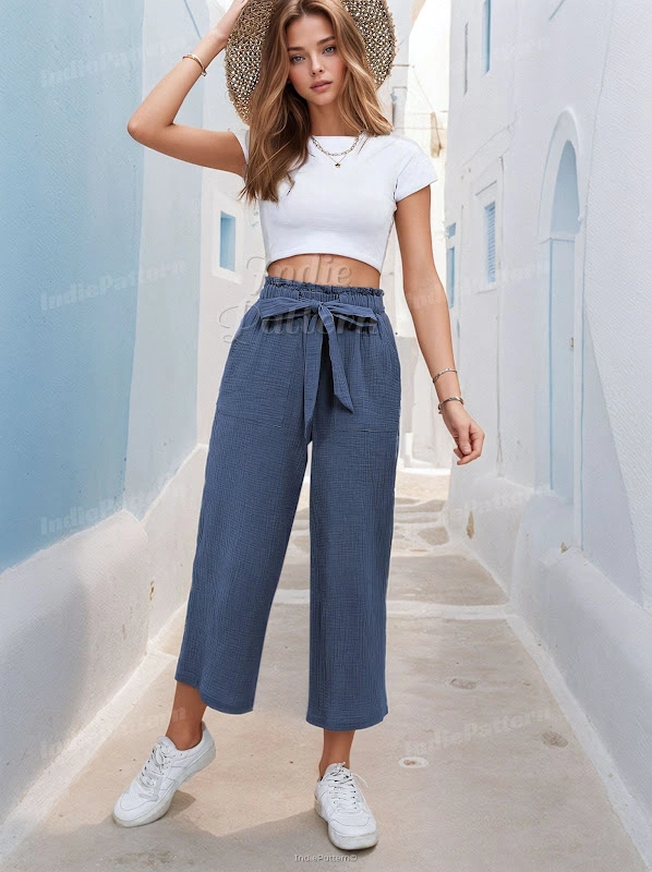 Belted Pants Sewing Pattern