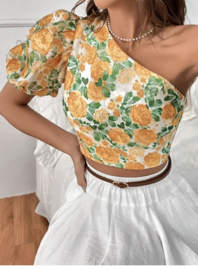 One Shoulder Milkmaid Top Sewing Pattern