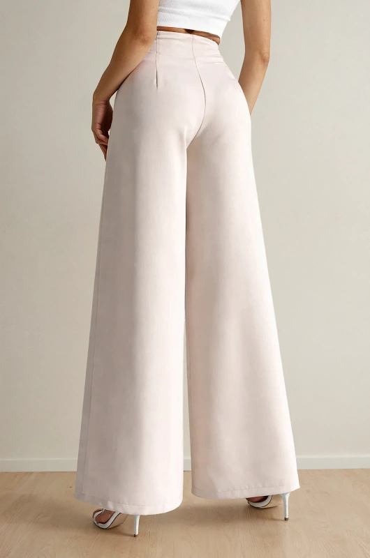 Agnes Pants PDF sewing pattern: high-waisted pleated trousers, back view