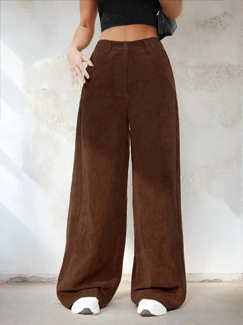 Baggy Pants PDF sewing pattern: baggy corduroy trousers, back view