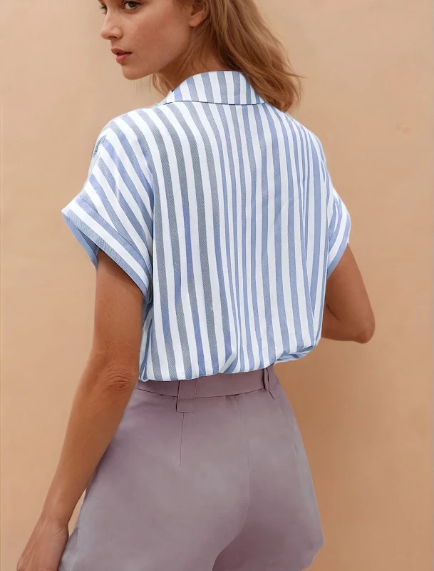 Batwing Blouse PDF sewing pattern: batwing sleeve shirt, back view
