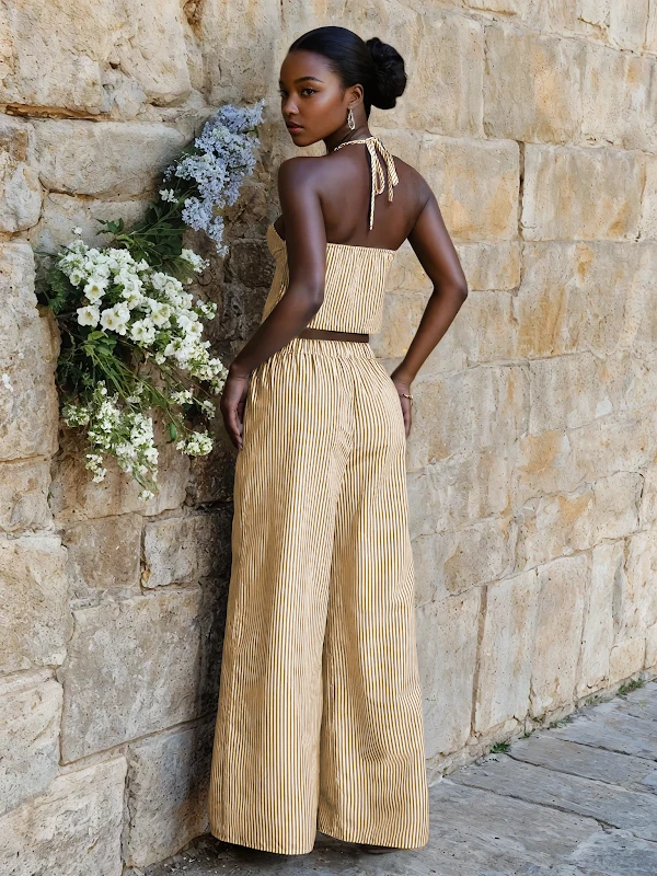 Belle Top PDF sewing pattern: halter neck tie crop, back view