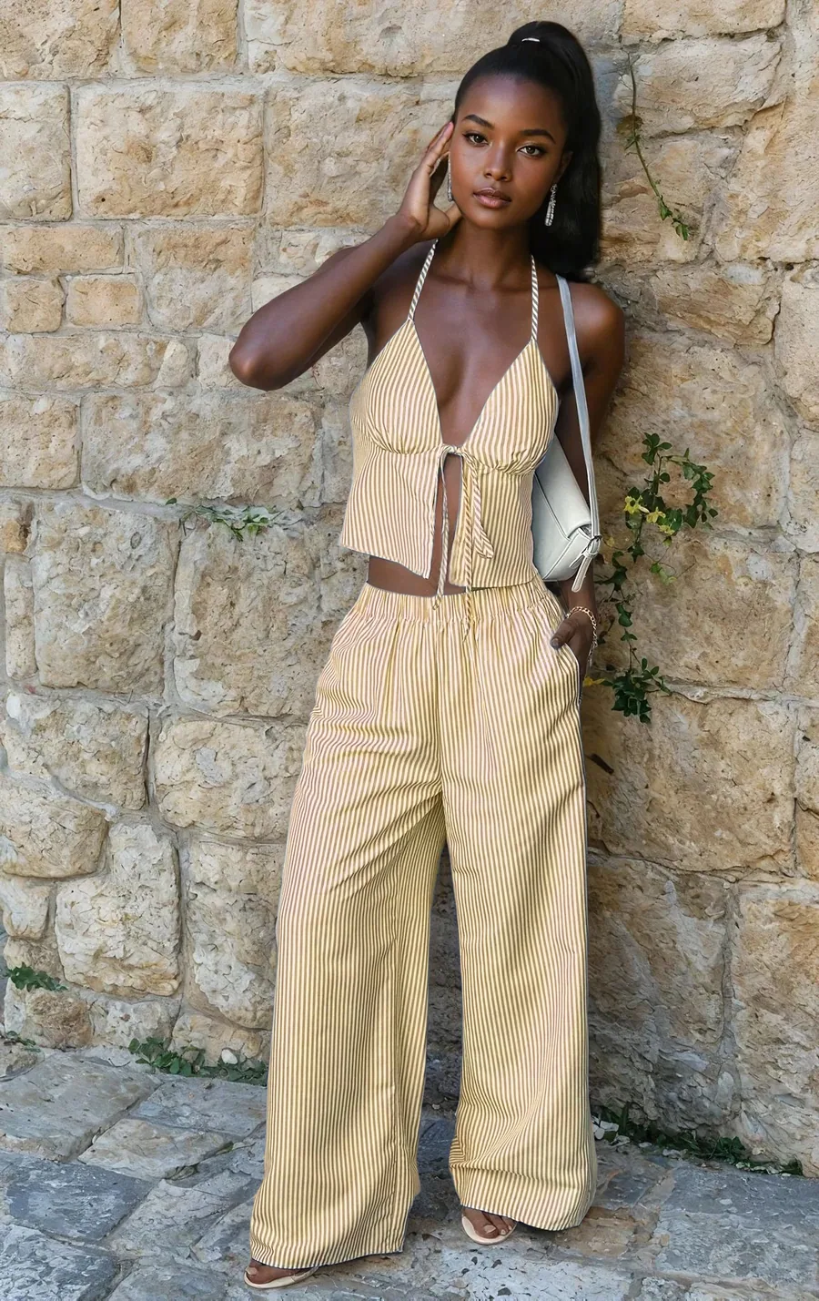 Belle Top PDF sewing pattern: halter neck tie crop, view 3 of 3