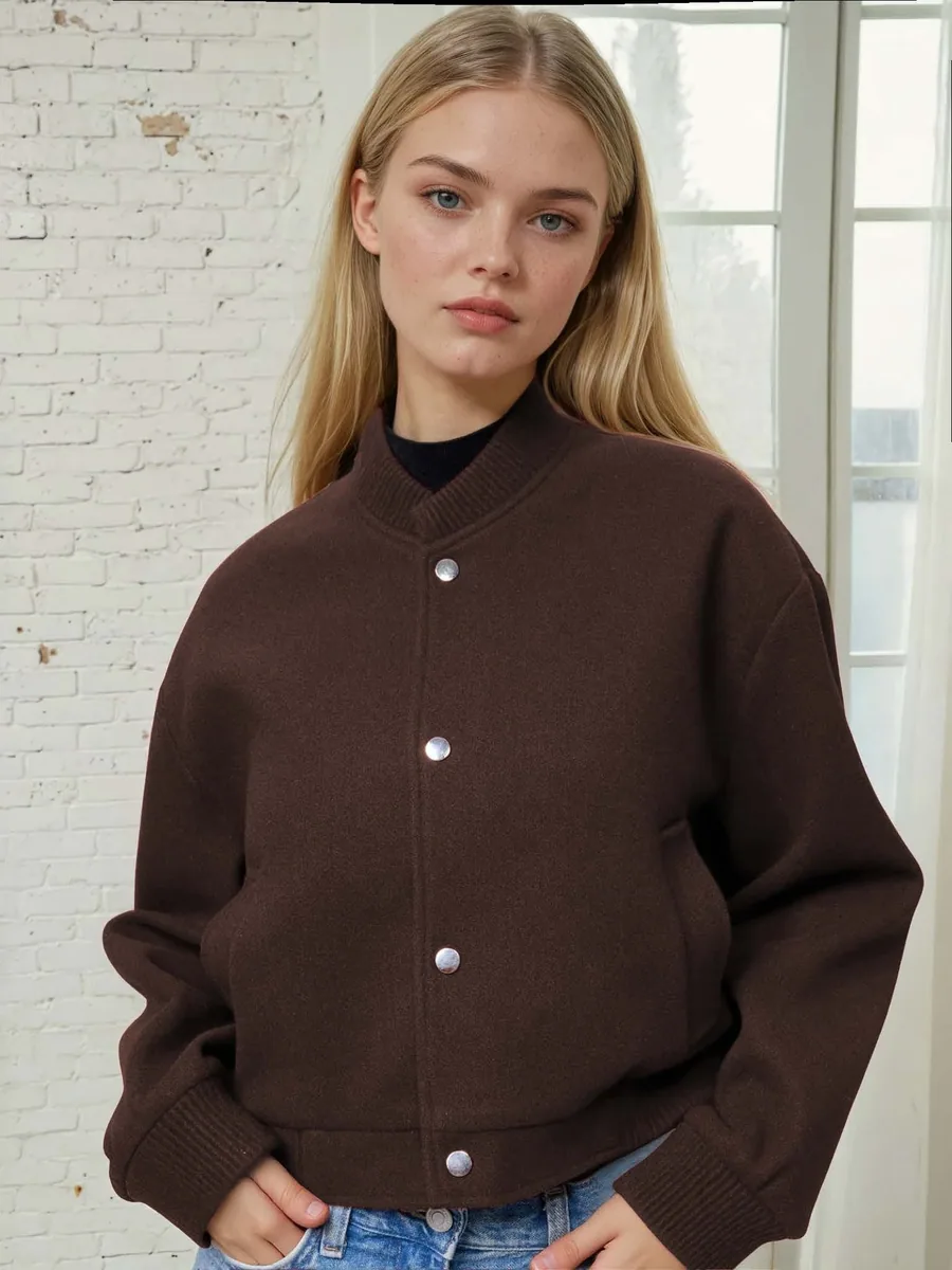 Bomber Jacket PDF sewing pattern: snap front wool bomber, view 3 of 3