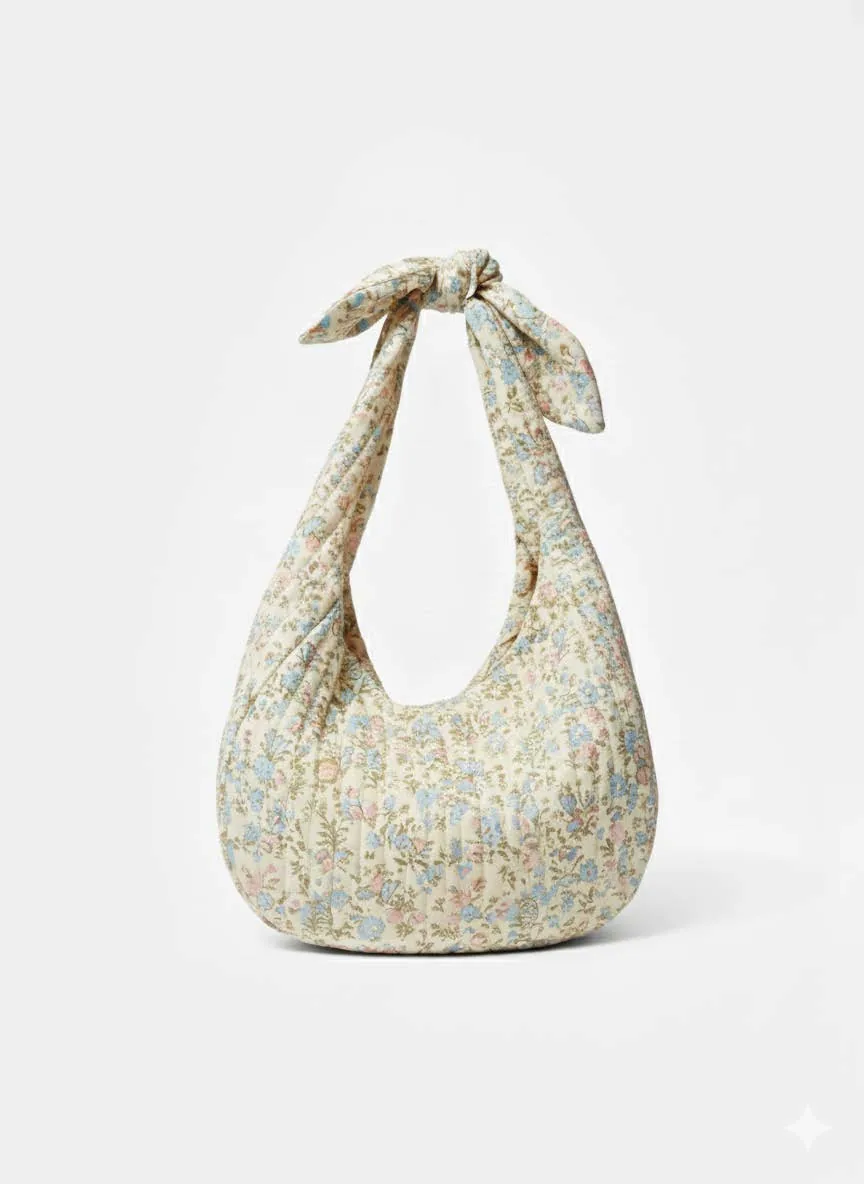 Bucket Bag PDF sewing pattern: knotted strap shoulder bag, back view