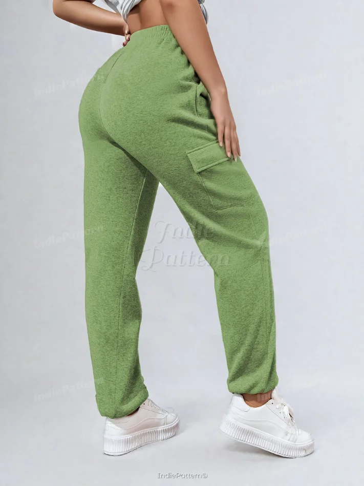 Cargo Joggers PDF sewing pattern: flap-pocket cargo joggers, back view