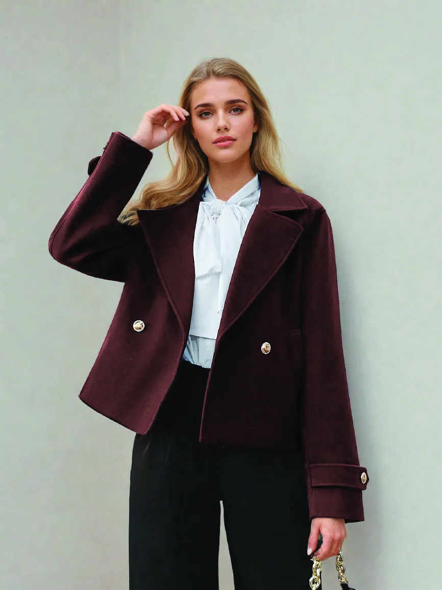 Chic Jacket PDF sewing pattern: cropped double-breasted jacket, view 3 of 3