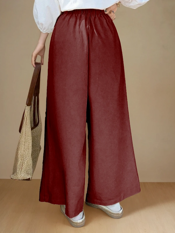 Chloe Pants PDF sewing pattern: buttoned wide-leg culottes, back view