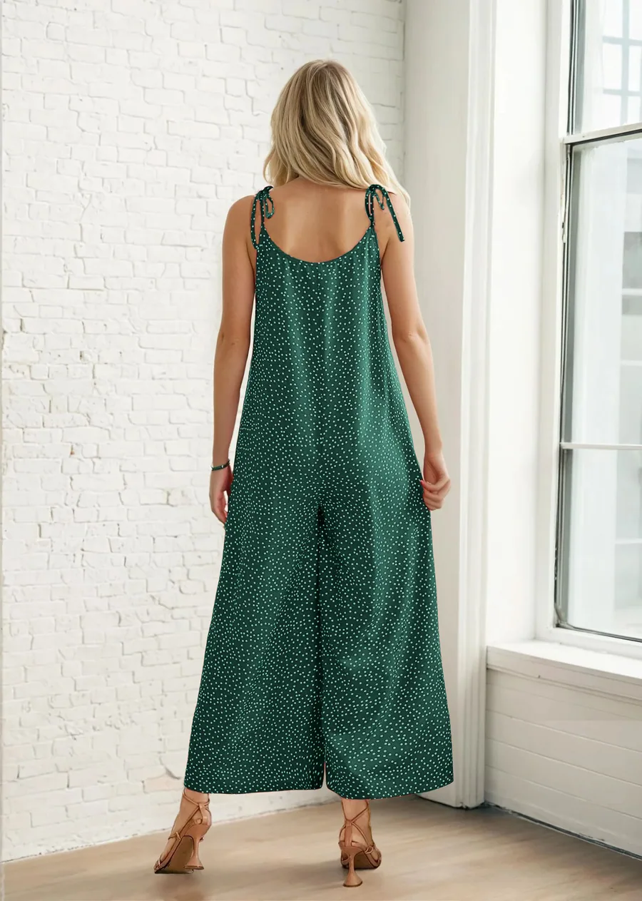 Comfy Jumpsuit PDF sewing pattern: knot-strap wide-leg jumpsuit, view 3 of 3