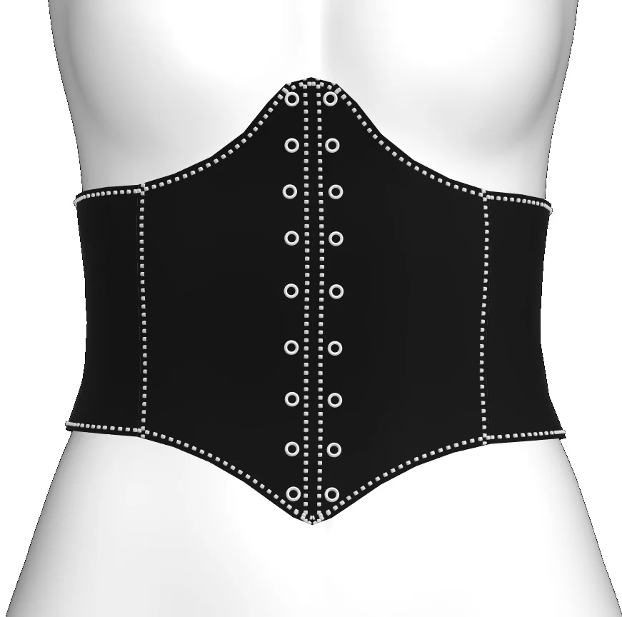Corset Belt PDF sewing pattern: laced corset belt, back view