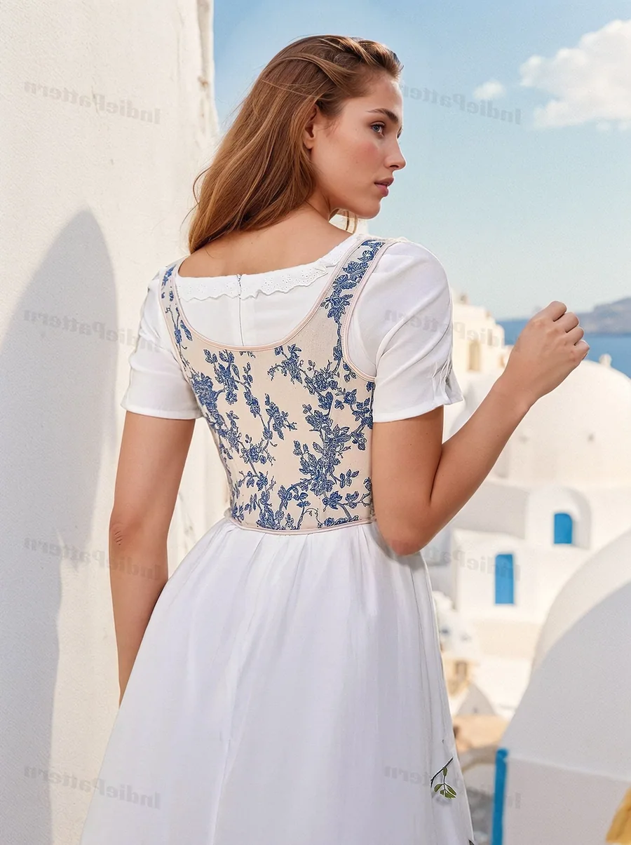 Corset Top PDF sewing pattern: corset-bodice dress, view 3 of 3