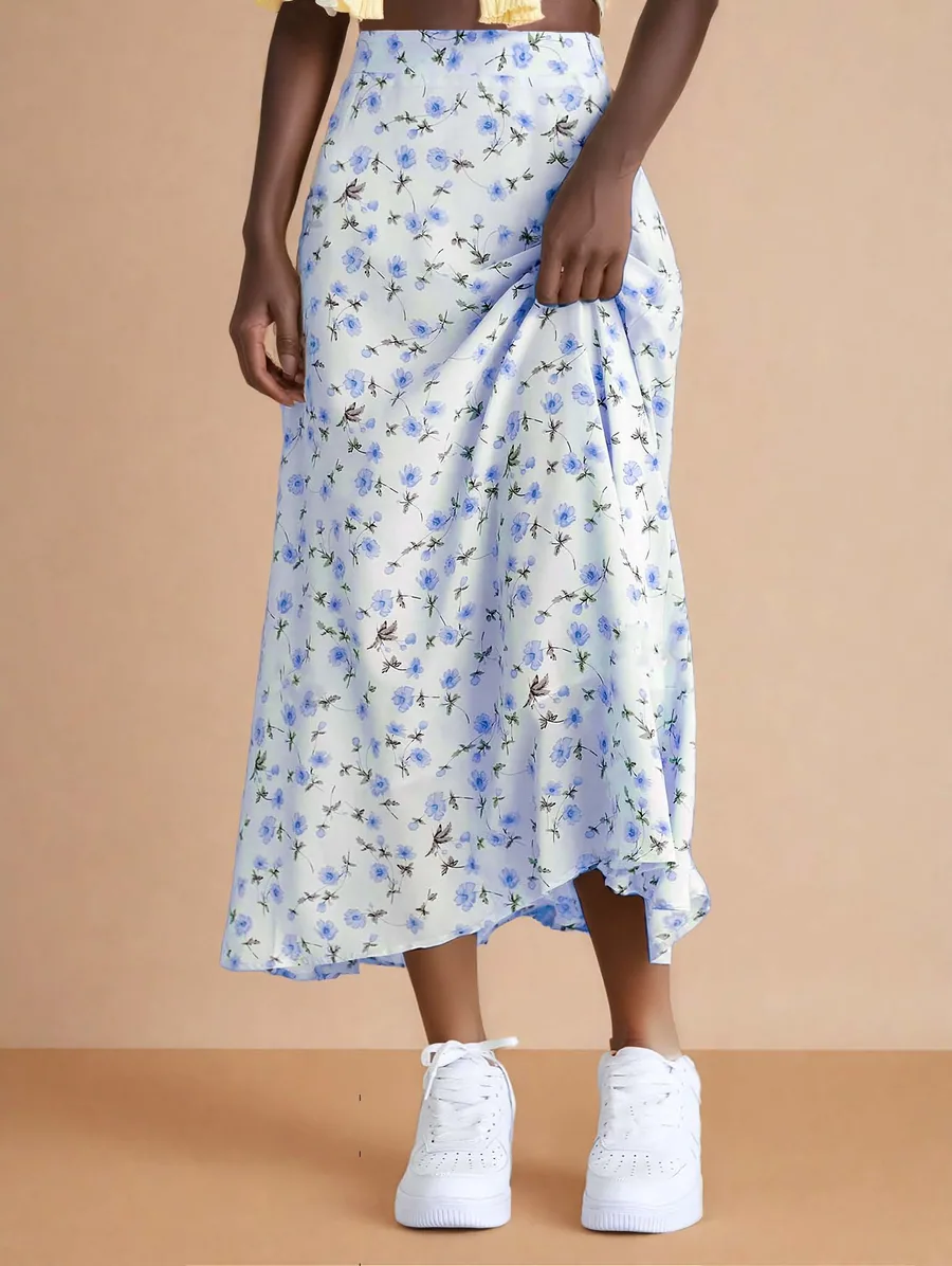 Daisy Skirt PDF sewing pattern: bias midi skirt, view 3 of 3