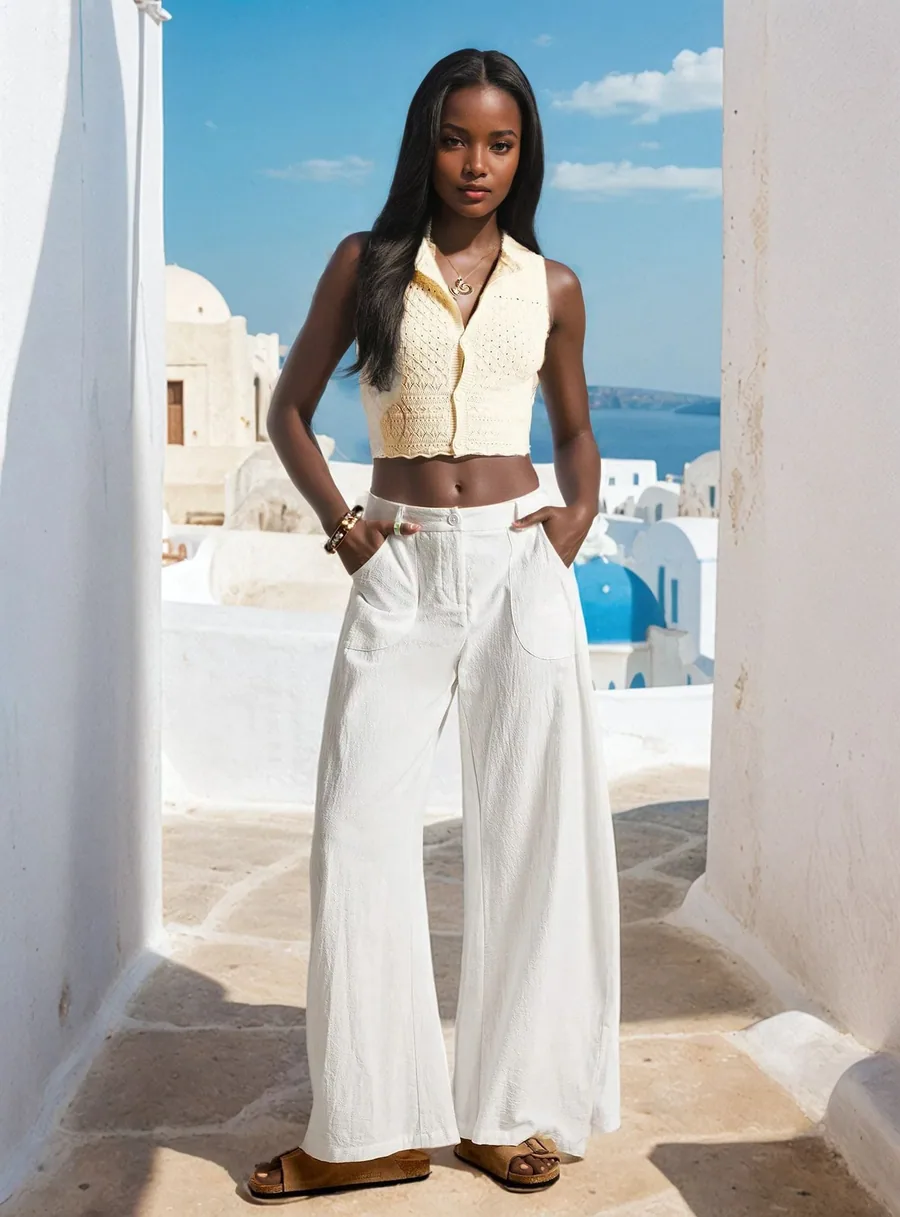Dani Pants PDF sewing pattern: yoked wide-leg trousers, view 3 of 3