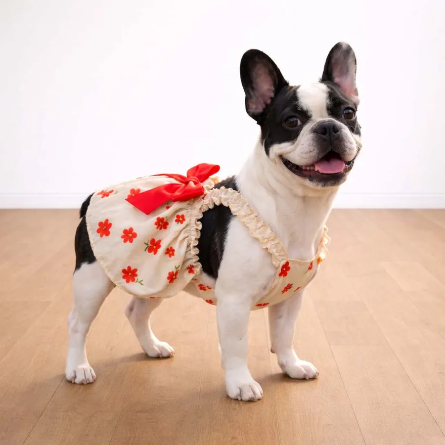 Dog Dress PDF sewing pattern: ruffled pet dress, back view