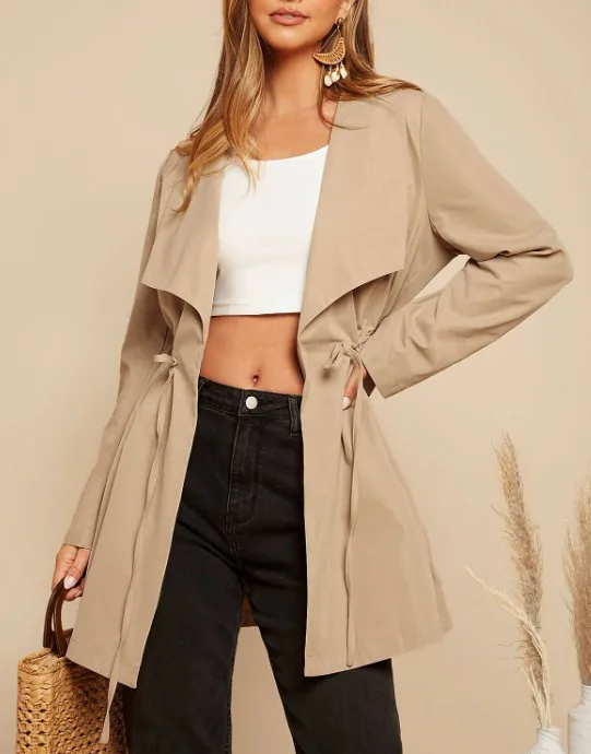 Drawstring Coat PDF sewing pattern: drawstring waist coat, view 3 of 3