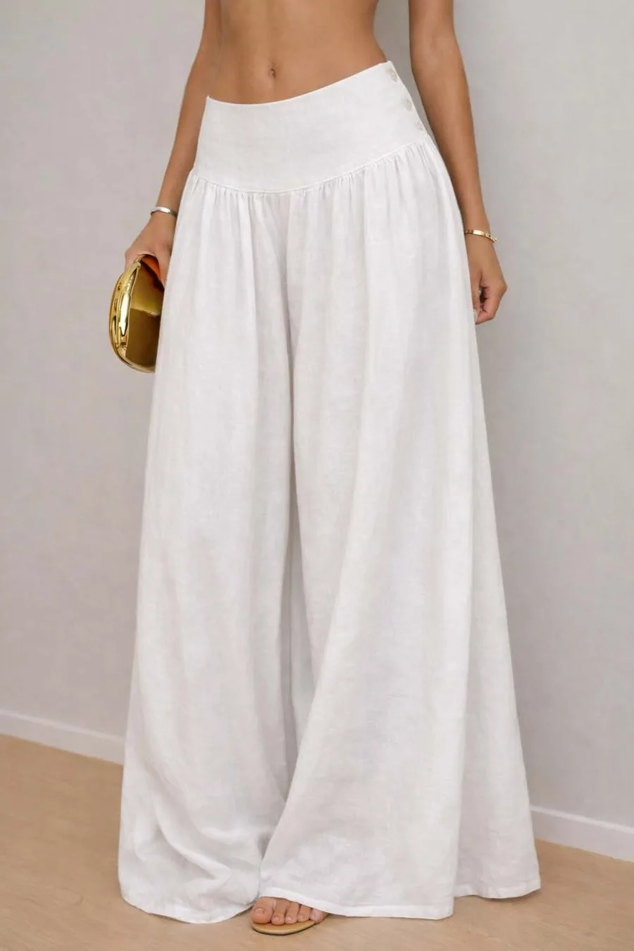 Everly Pants PDF sewing pattern: yoked palazzo trousers, view 3 of 3
