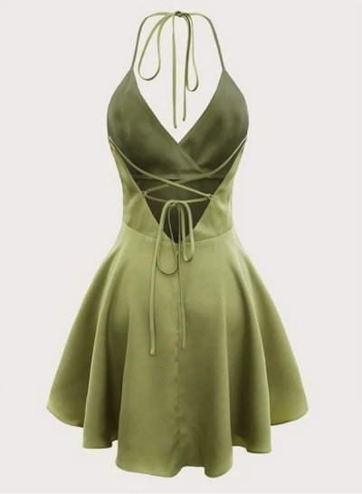 Fairy Dress PDF sewing pattern: halter circle-skirt dress, back view