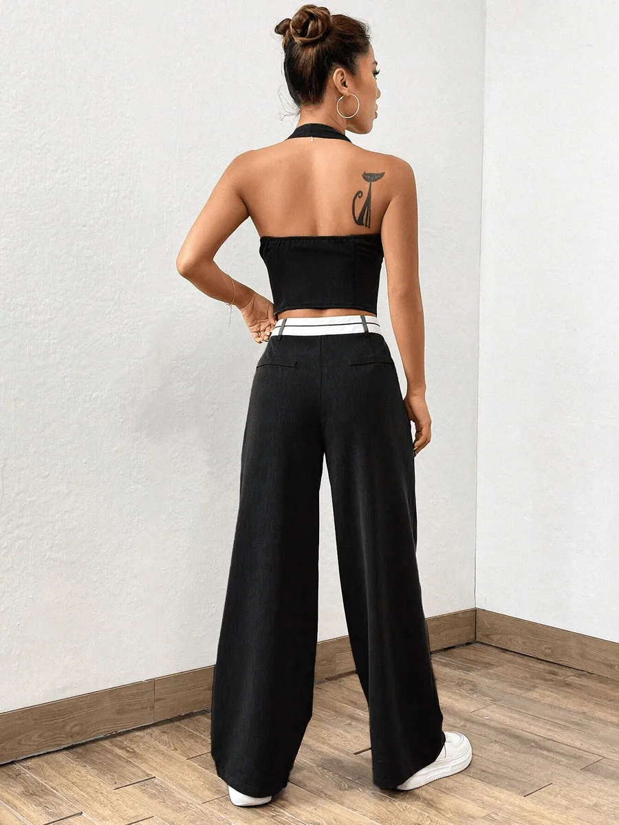 Halter Vest PDF sewing pattern: halter waistcoat, back view