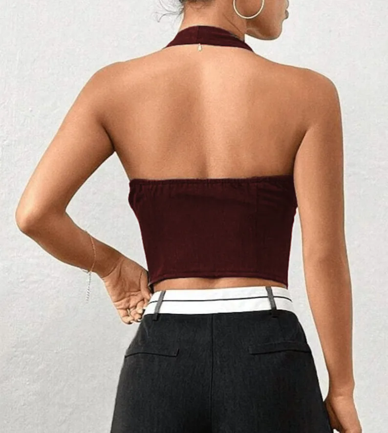 Halter Vest PDF sewing pattern: halter waistcoat, view 3 of 3