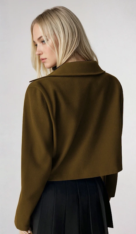 Helen Jacket PDF sewing pattern: cropped zip jacket, back view