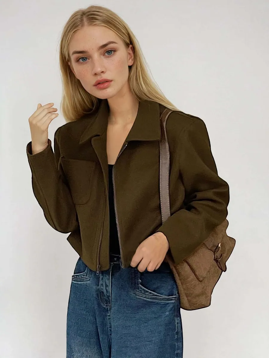 Helen Jacket PDF sewing pattern: cropped zip jacket, view 3 of 3