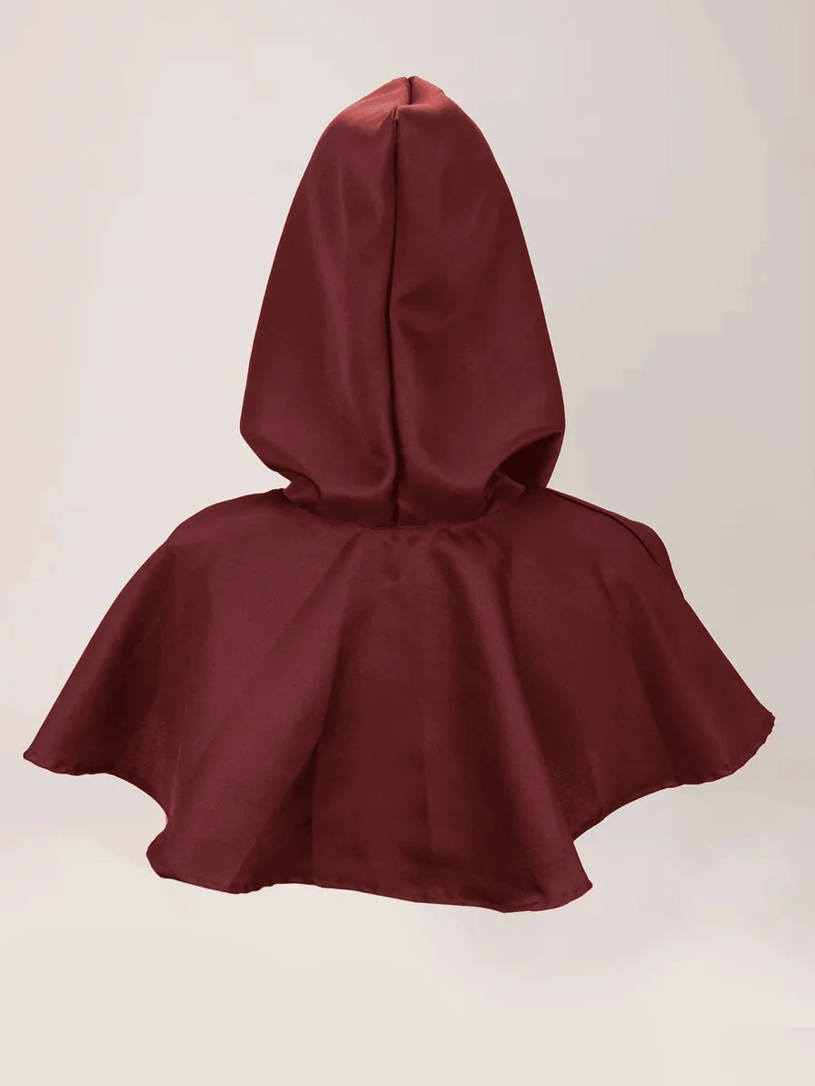 Hooded Capelet PDF sewing pattern: hooded satin capelet, back view