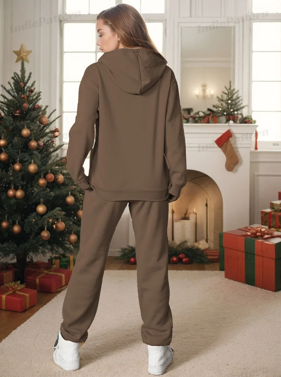 Hoodie and Joggers PDF sewing pattern: hoodie and jogger set, back view