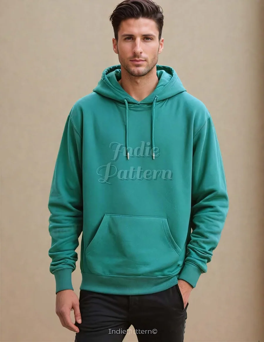 Hoodie PDF sewing pattern: drawstring hoodie, view 3 of 3