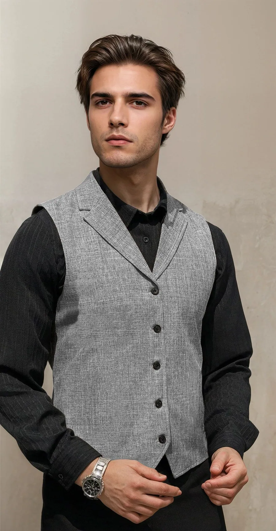 Jason Vest PDF sewing pattern: lapel collar suit waistcoat, view 3 of 3
