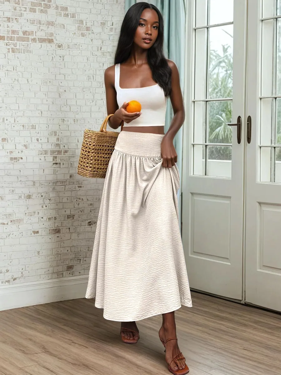Jenna Skirt PDF sewing pattern: yoked gathered maxi skirt, view 3 of 3