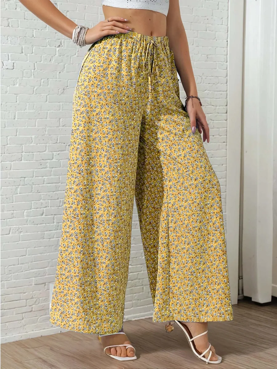 Jenny Pants PDF sewing pattern: wide-leg printed trousers, view 3 of 3