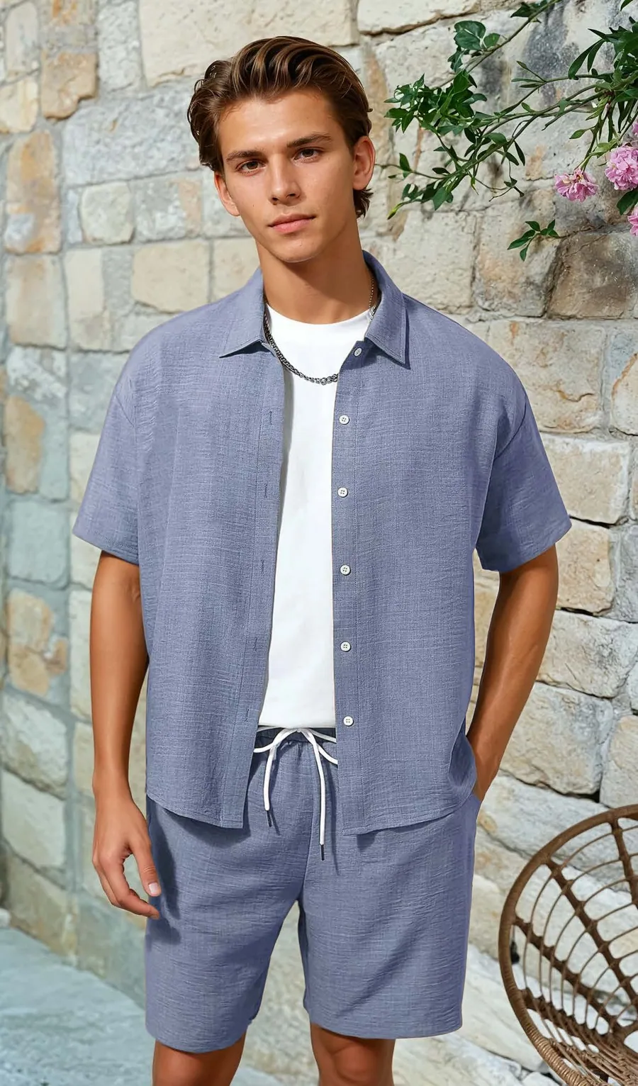 Julio Shirt (Camp Collar) PDF sewing pattern: camp collar linen shirt, view 3 of 3