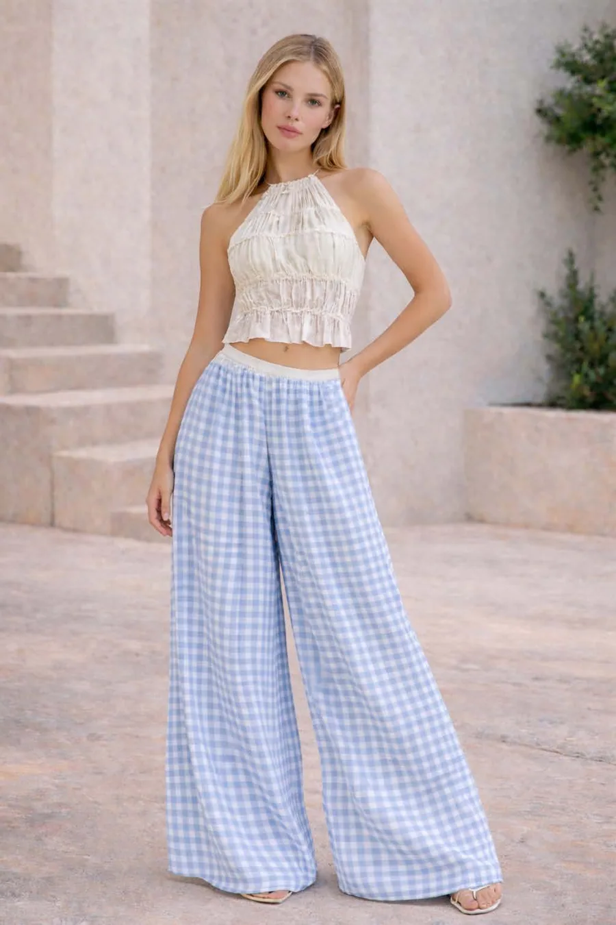Kenzie Pants PDF sewing pattern: elastic waist palazzo trousers, view 3 of 3