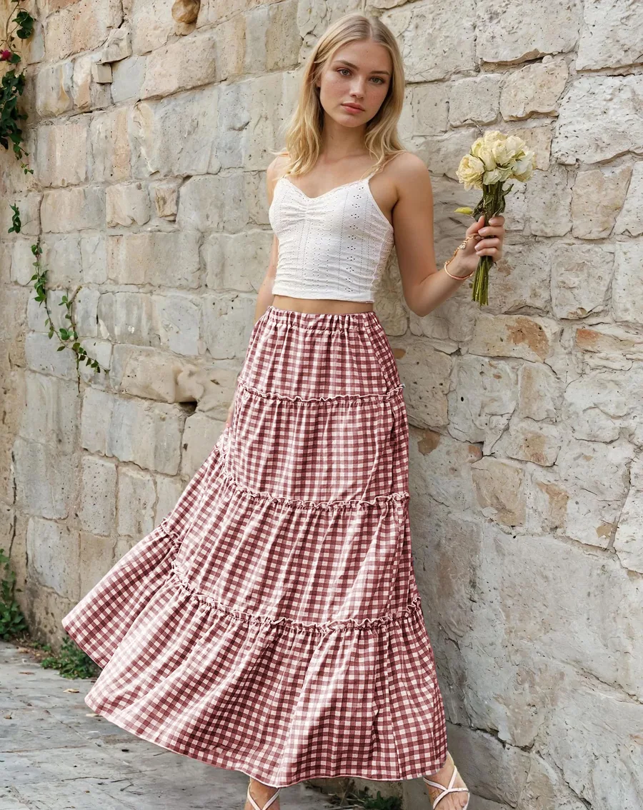 Laura Skirt PDF sewing pattern: frilled tiered maxi skirt, view 3 of 3