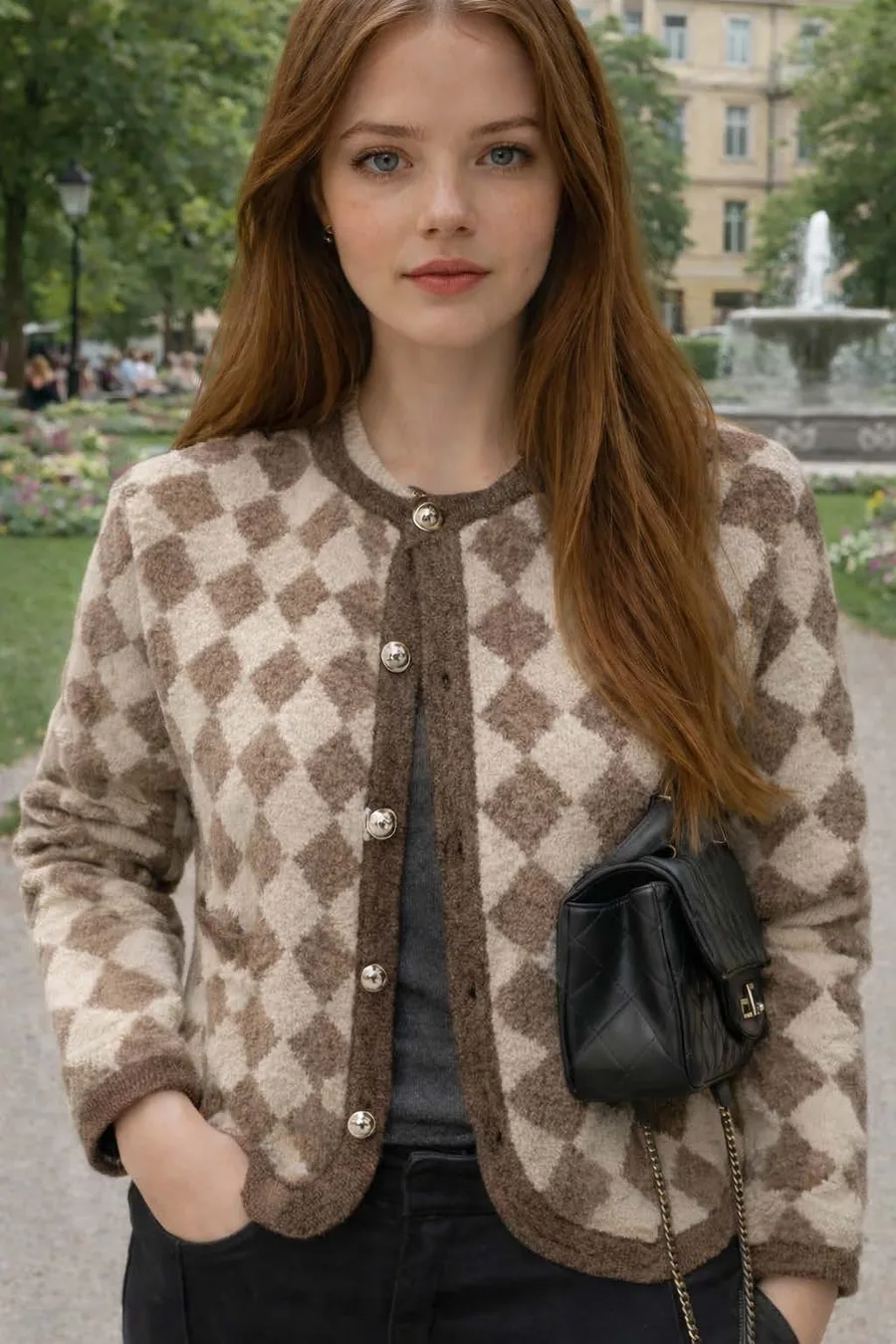 London Jacket PDF sewing pattern: argyle fleece jacket, view 3 of 3