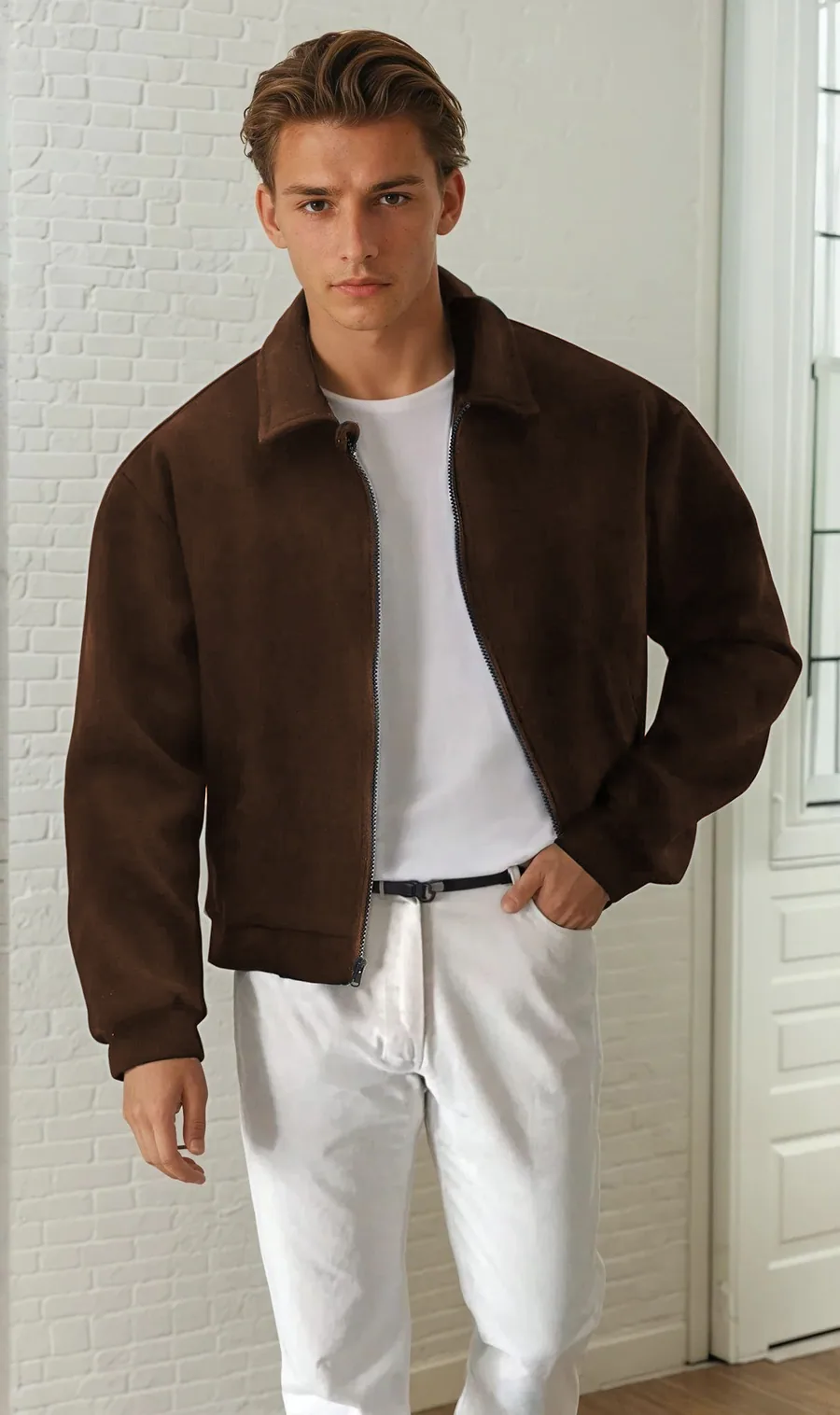 Louis Jacket PDF sewing pattern: suede-look blouson jacket, view 3 of 3