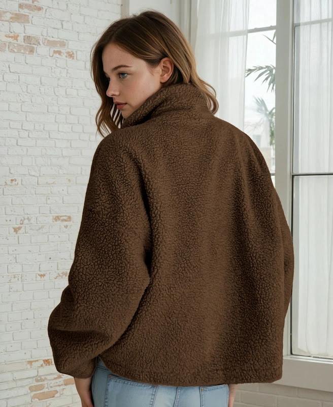 Margot Jacket PDF sewing pattern: teddy zip jacket, back view