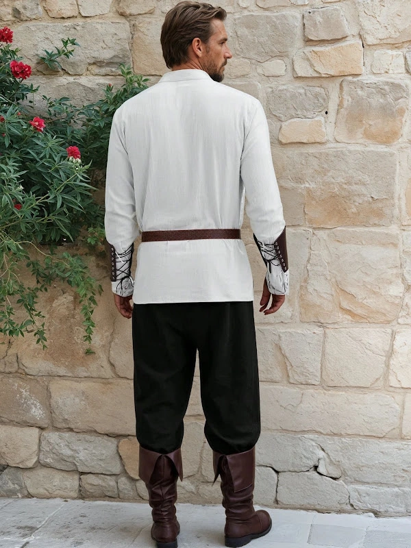 Medieval Shirt PDF sewing pattern: laced medieval shirt, back view