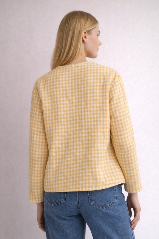 Mia Jacket PDF sewing pattern: v-neck quilted jacket, back view