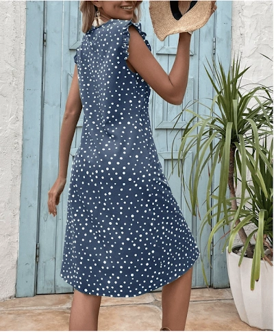Midi Dress PDF sewing pattern: ruched midi dress, back view