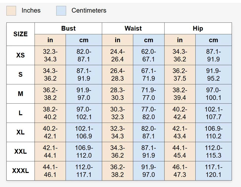 Body measurement chart for the Mila Pants sewing pattern, in inches and centimetres