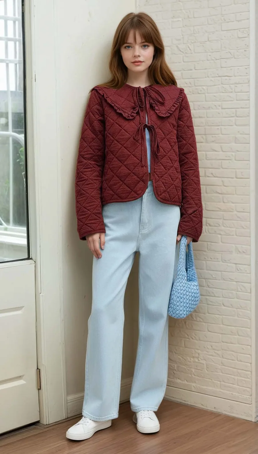 Millie Jacket PDF sewing pattern: ruffled collar quilted jacket, view 3 of 3