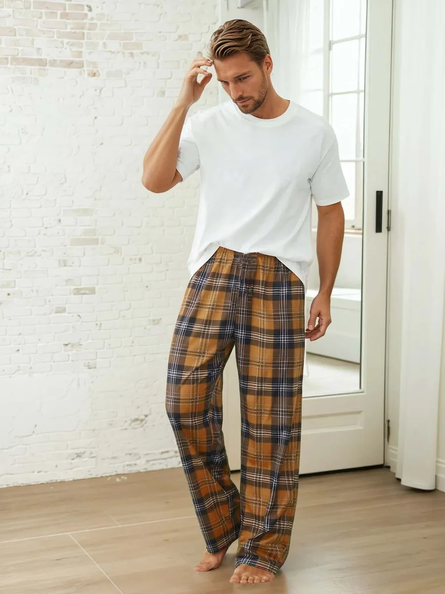 Pajama Pants PDF sewing pattern: plaid pyjama trousers, view 3 of 3