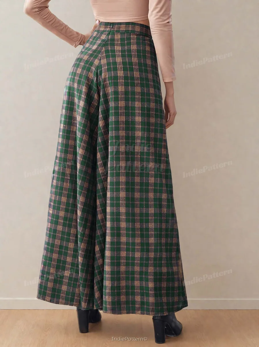 Palazzo Pants PDF sewing pattern: palazzo trousers, back view