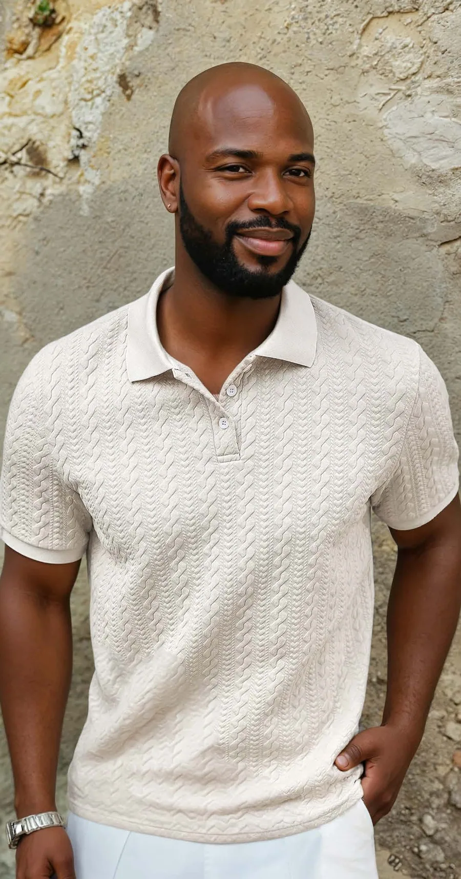 Polo Shirt PDF sewing pattern: textured knit polo shirt, view 3 of 3