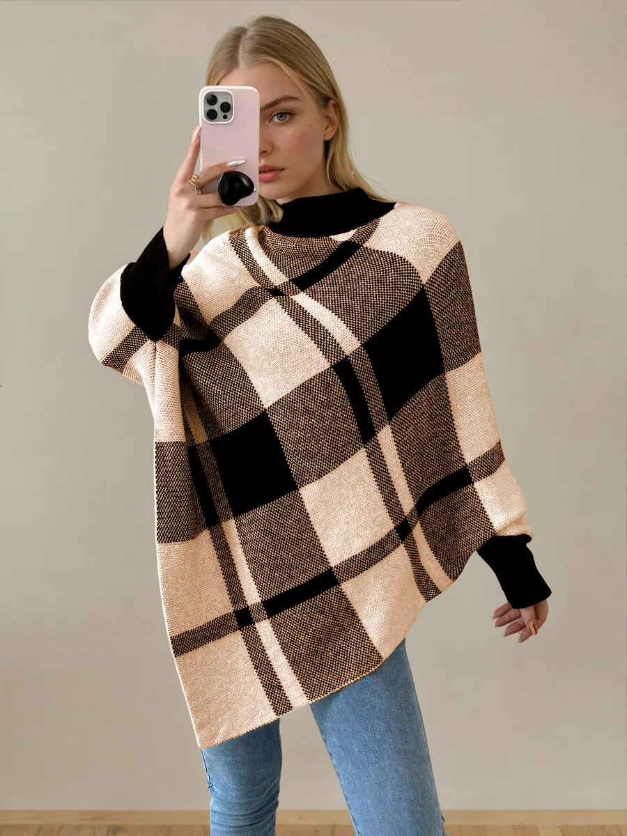 Poncho Cape PDF sewing pattern: collared knit poncho, view 3 of 3