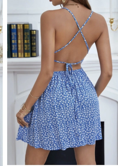 Short Dress PDF sewing pattern: gathered-bust mini dress, back view