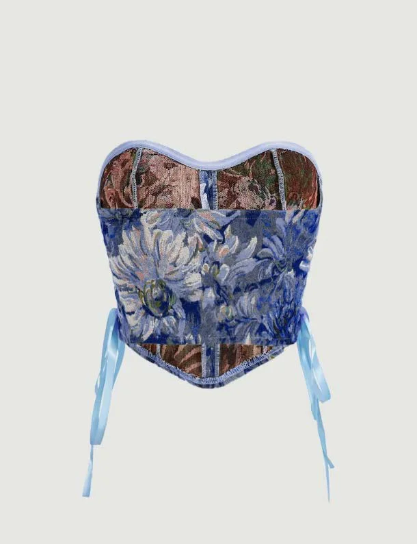 Side Lace Corset PDF sewing pattern: side-laced corset top, back view